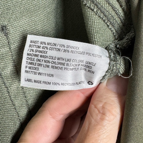 Isabel Maternity Moto Jeggings Olive Green Size 8 Full Panel Ankle Zip - Picture 10 of 12